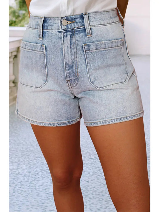 High Rise Denim Shorts
