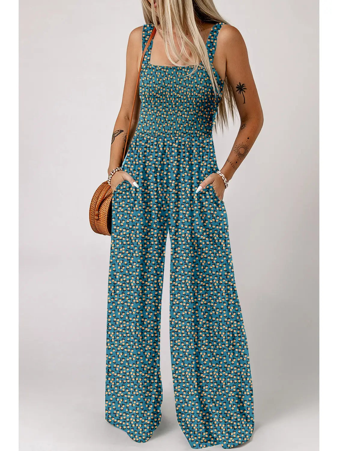 Boho Floral Print Jumpsuit