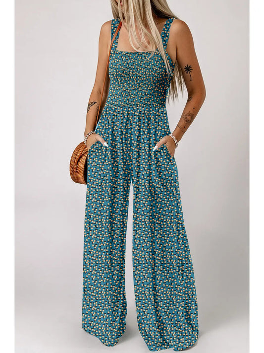Boho Floral Print Jumpsuit