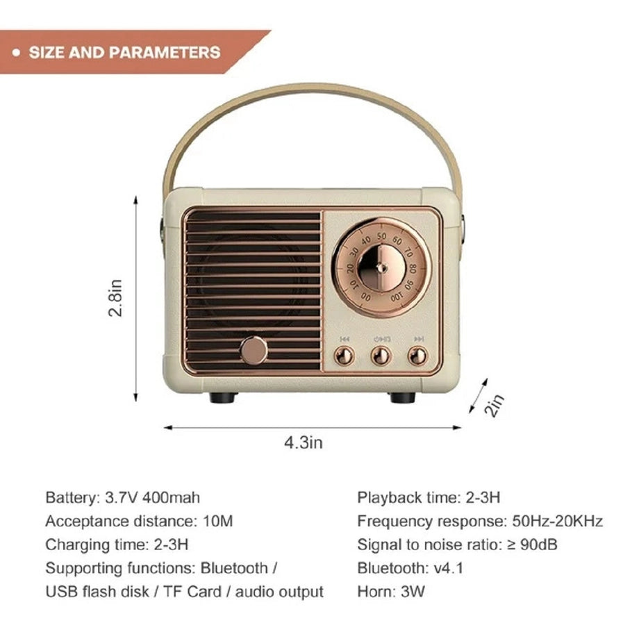 Retro Mini Wireless Bluetooth Speaker (multiple colors available)